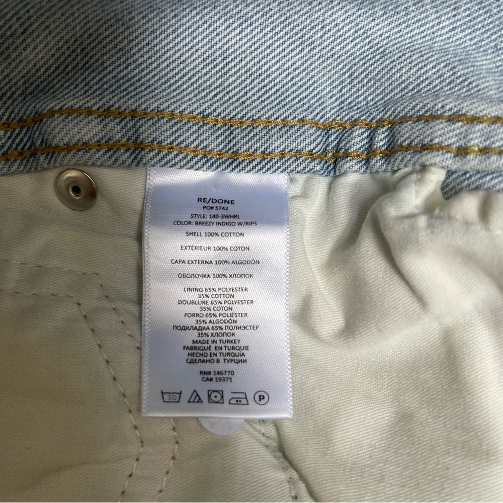 Revolve Re/Done 90s High Rise Loose Jeans in Breezy Indigo with Rips Size 30 - Picture 9 of 12